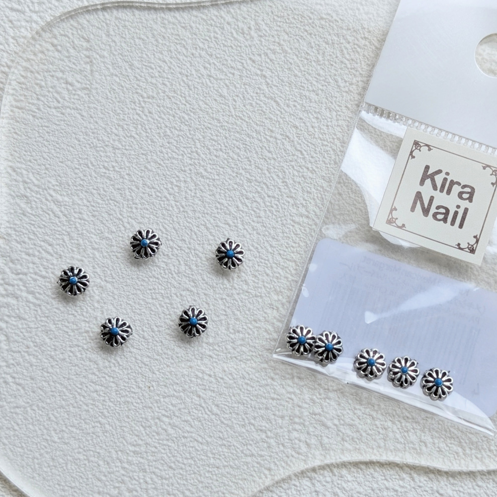 KiraNail メキシカンマーガレット シルバーブルー 5個入 PA-MMA-SBL