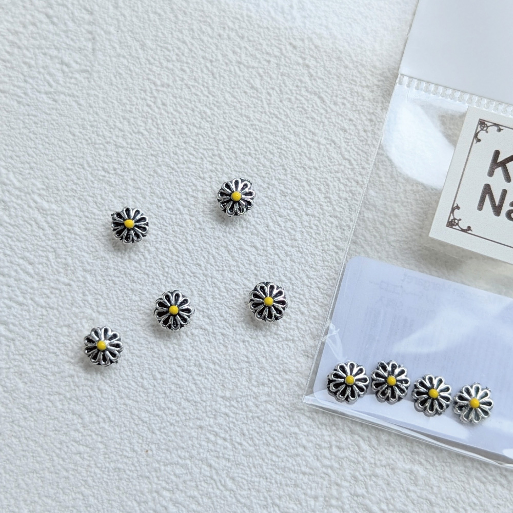 KiraNail メキシカンマーガレット シルバーイエロー 5個入 PA-MMA-SYE