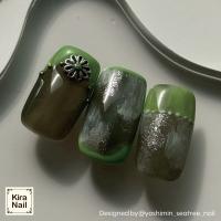 KiraNail メキシカンマーガレット シルバーモスグリーン 5個入 PA-MMA-SMG