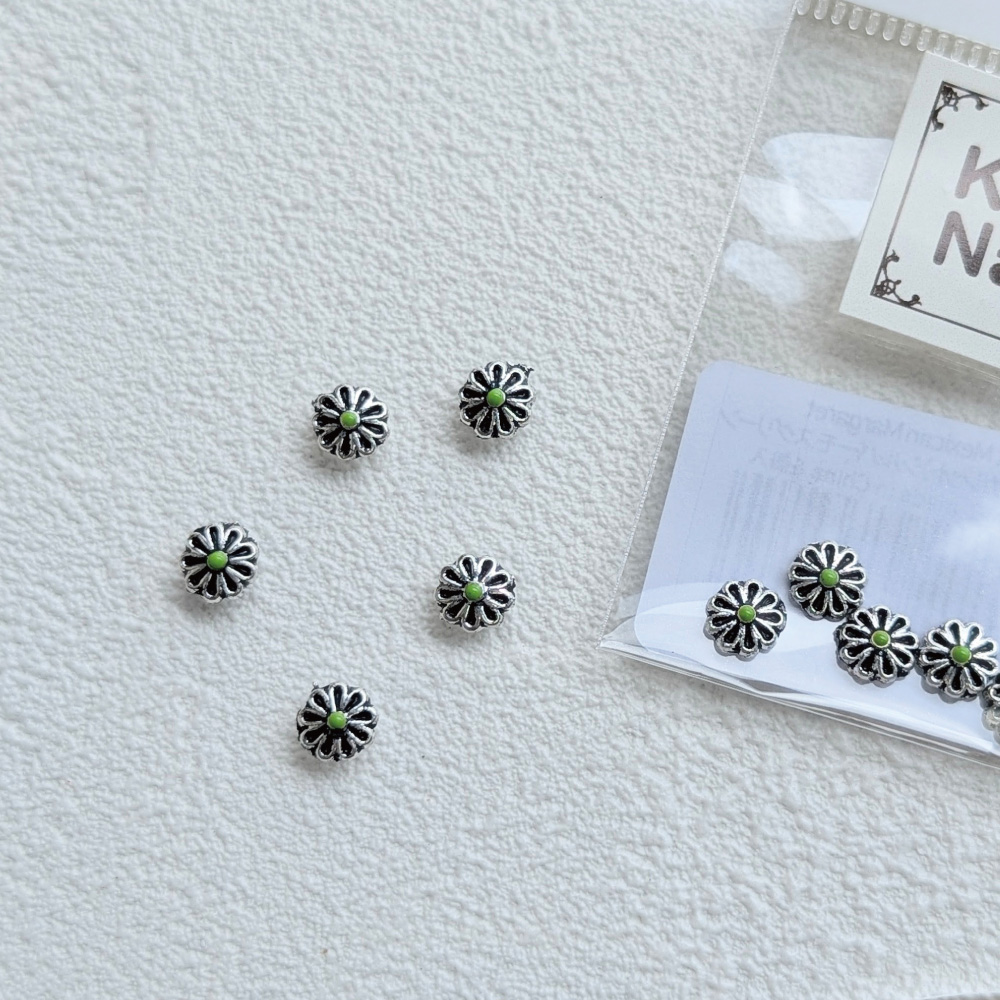 KiraNail メキシカンマーガレット シルバーモスグリーン 5個入 PA-MMA-SMG