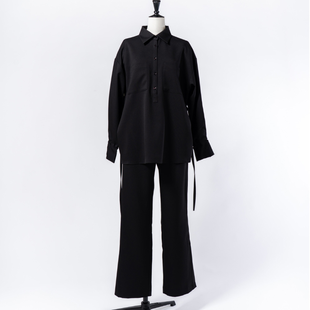 MY FORME サイドスリットパンツ ブラック S MF-P-SSPBK-S