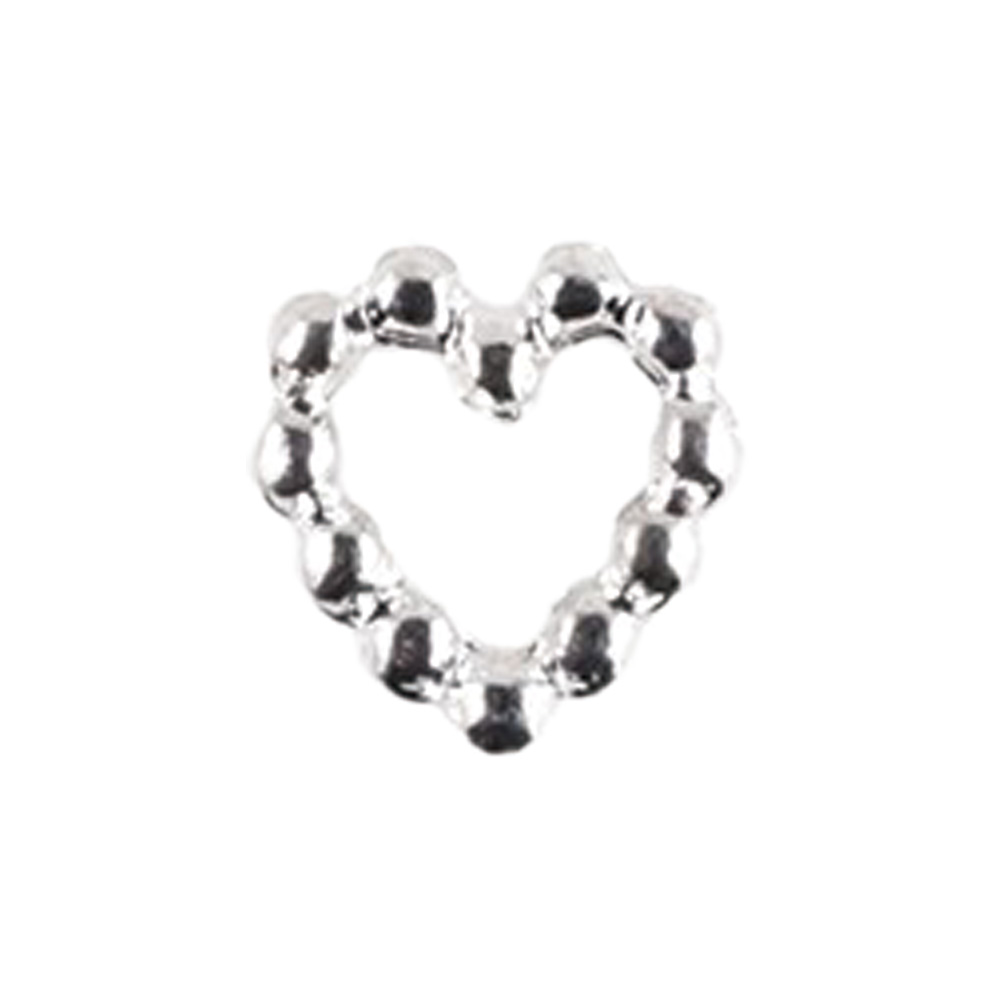 マティエール ビーズフレームハート 6×5mm シルバー 5個 3876