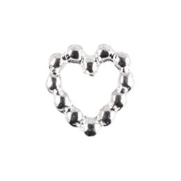 マティエール ビーズフレームハート 6×5mm シルバー 5個 3876