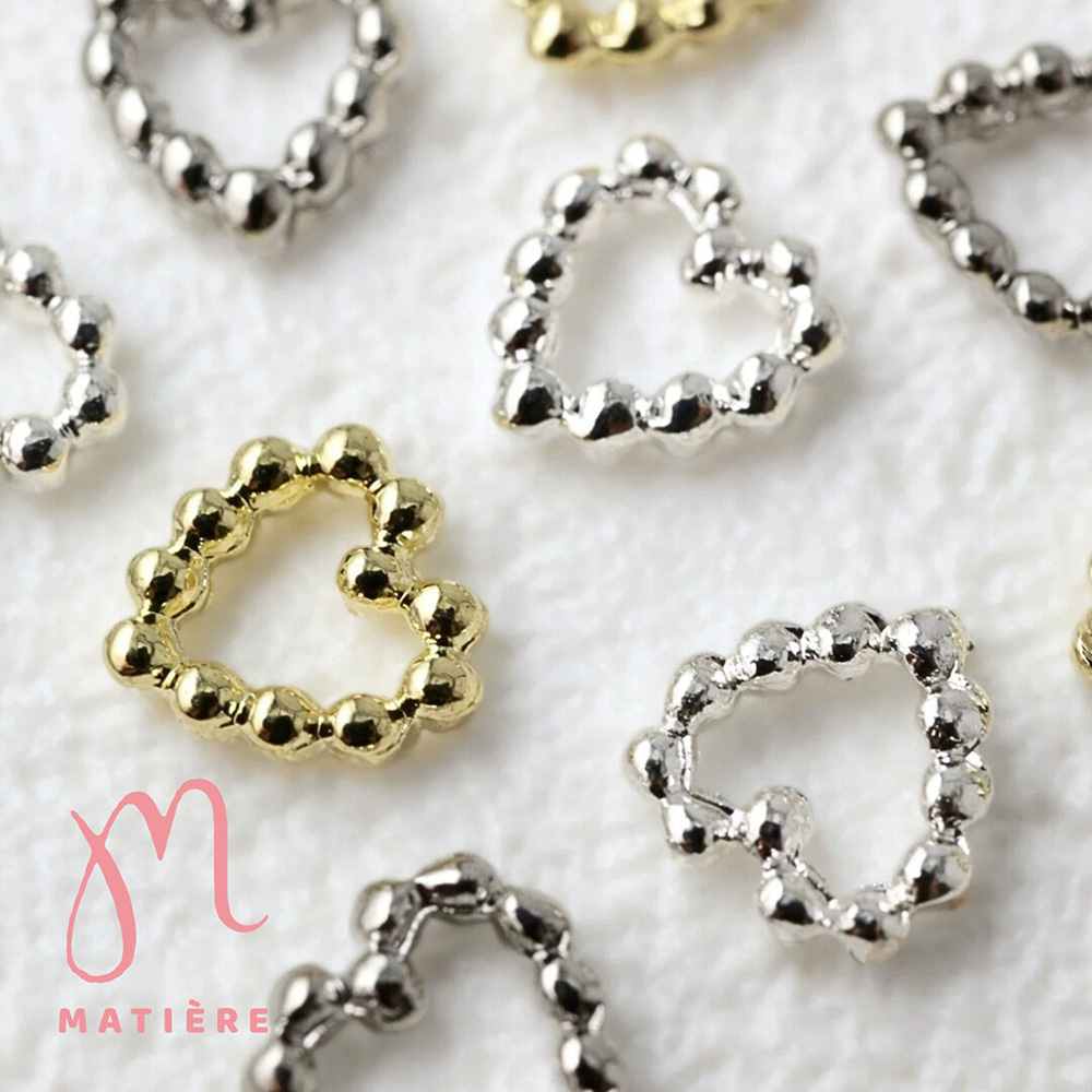 マティエール ビーズフレームハート 6×5mm ゴールド 5個 3883