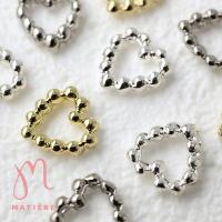 マティエール ビーズフレームハート 6×5mm スチールグレー 5個 3890