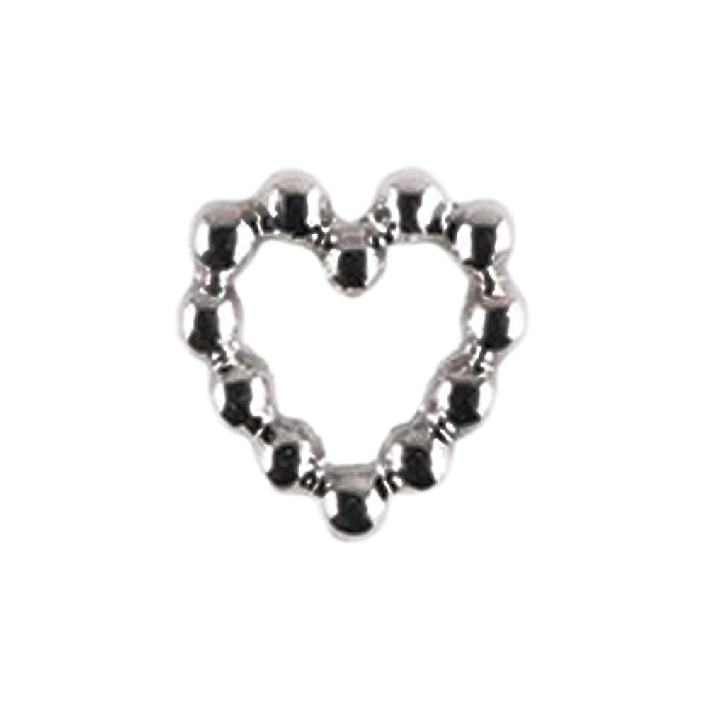 マティエール ビーズフレームハート 6×5mm スチールグレー 5個 3890