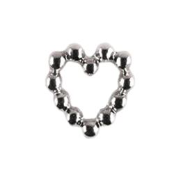 マティエール ビーズフレームハート 6×5mm スチールグレー 5個 3890