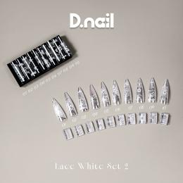 D.nail レース柄ホイル ホワイト02 (ケース付き) #38437