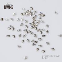 ‘ohana×DWME ホワイトクリスタル ドロップ 2×3mm 100P #38496