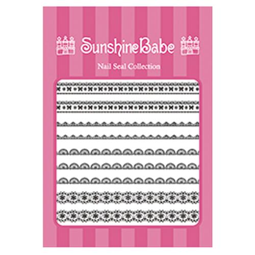 Sunshine Babe ネイルシール レースA ブラック