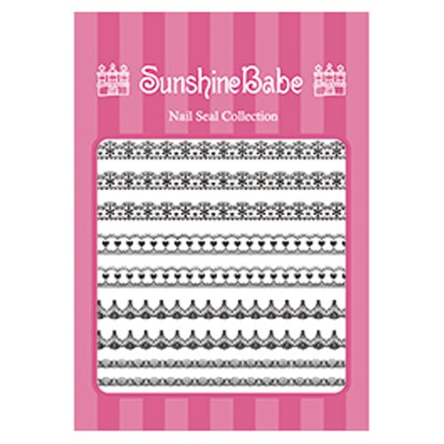 Sunshine Babe ネイルシール レースB ブラック