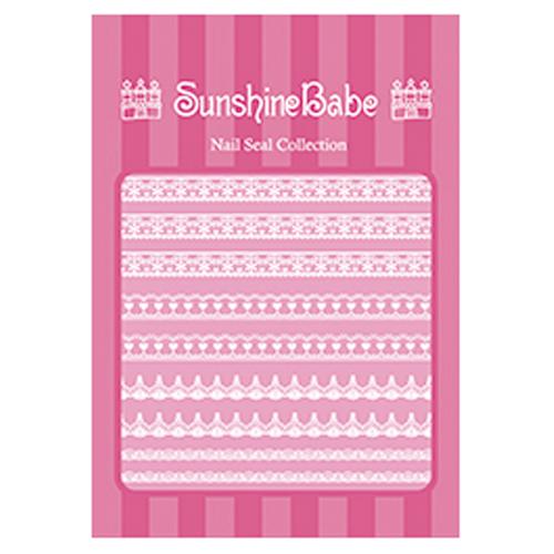 Sunshine Babe ネイルシール レースB ホワイト