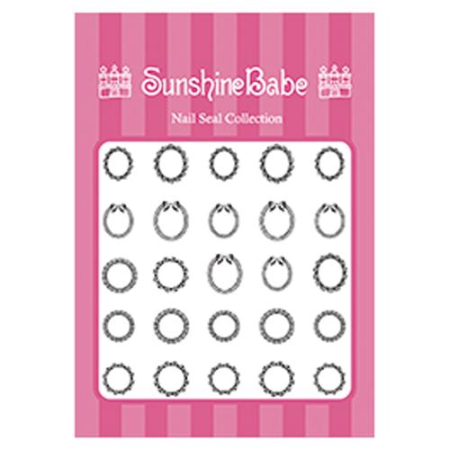 Sunshine Babe ネイルシール レースC ブラック