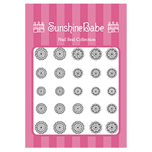 Sunshine Babe ネイルシール レースD ブラック