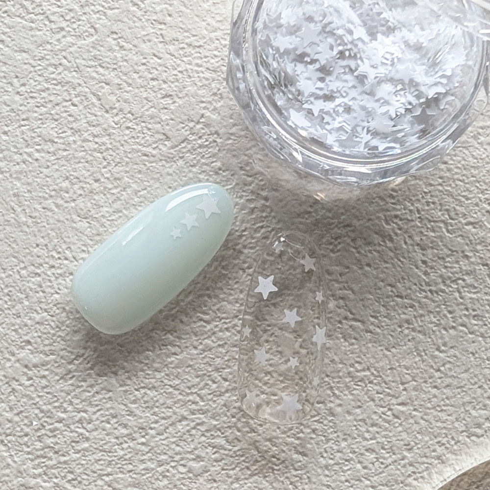 KiraNail ホログラム 星 3種 ミックス ケース入 ホワイト PA-HOS-MIW