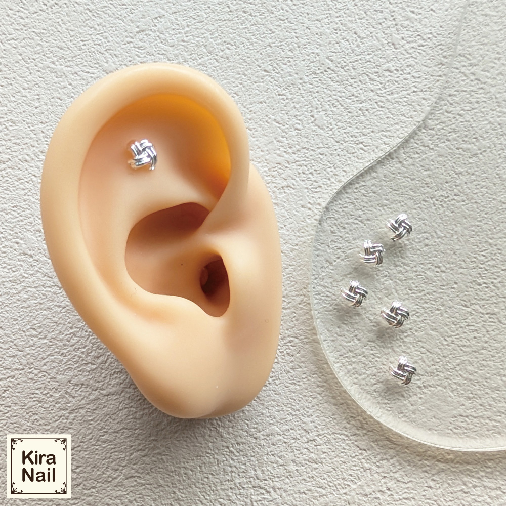 KiraNail ロープフラワー シルバー 5個入 PA-RFL-SIL