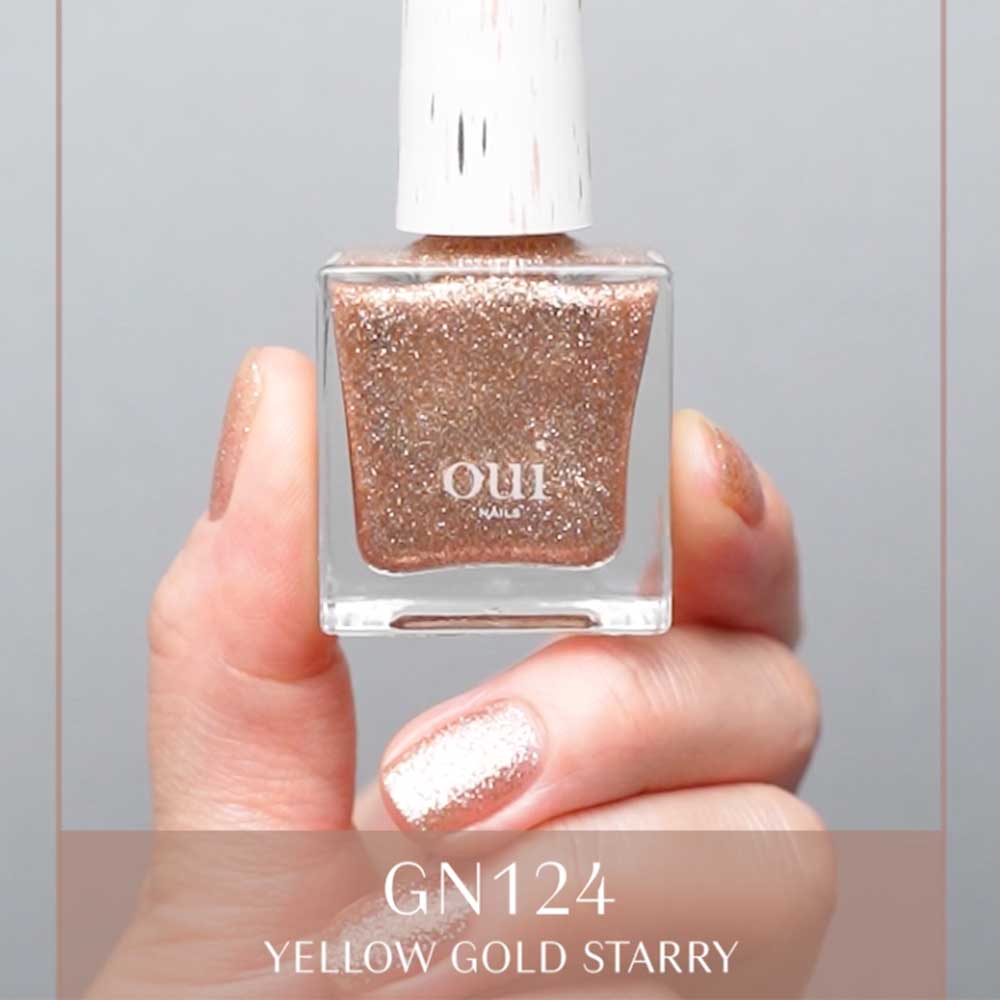 oui nails ピールオフマニキュア 8ml GN124 イエローゴールドスターリー