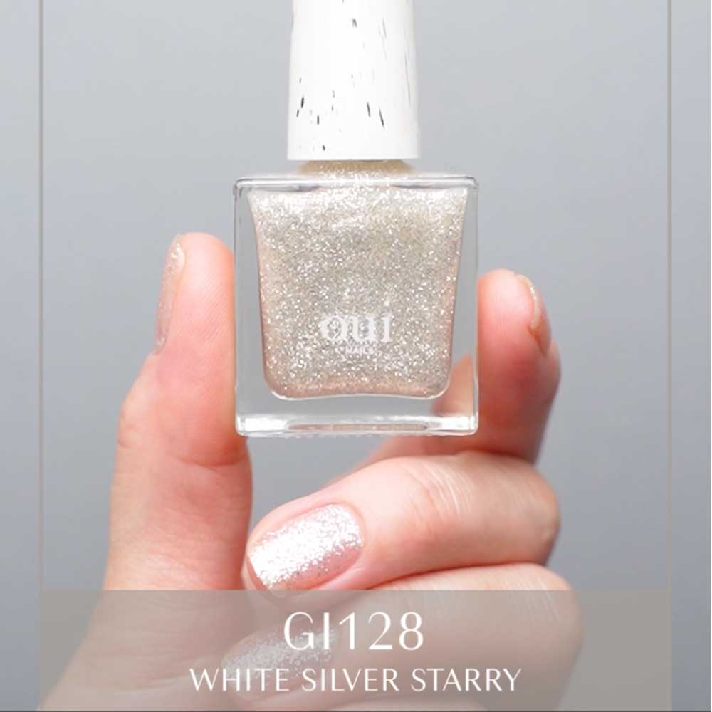 oui nails ピールオフマニキュア 8ml GI128 ホワイトシルバースターリー