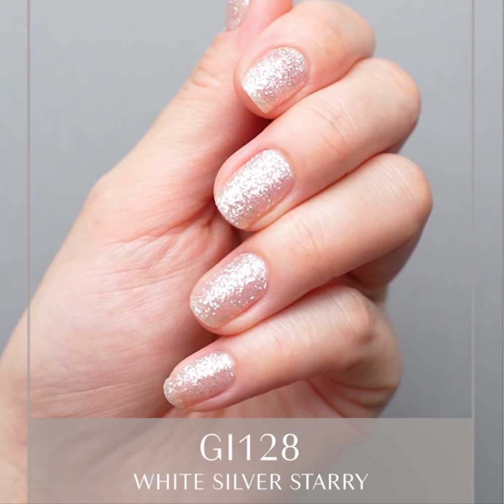 oui nails ピールオフマニキュア 8ml GI128 ホワイトシルバースターリー