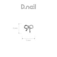 D.nail ジュエリービジューパーツ DS-113 ベビーリボンシルバー 10P #8640