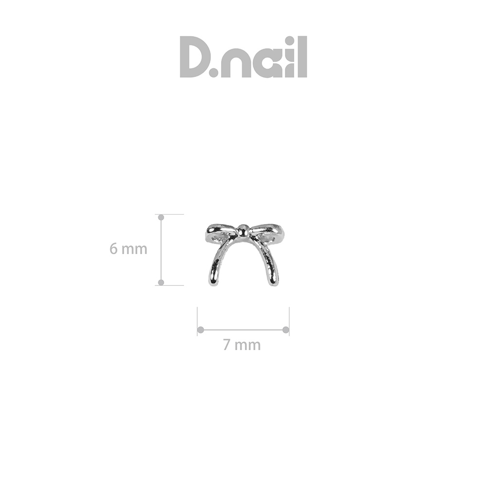 D.nail ジュエリービジューパーツ DS-120 ガールリボンシルバー 10P #8647