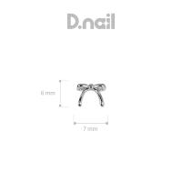 D.nail ジュエリービジューパーツ DS-120 ガールリボンシルバー 10P #8647