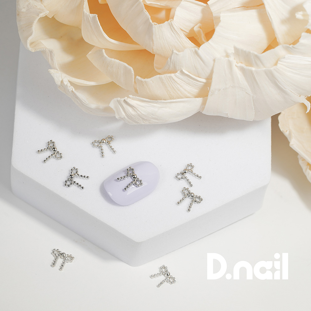 D.nail ジュエリービジューパーツ DS-121 ドットリボン 10P #8648