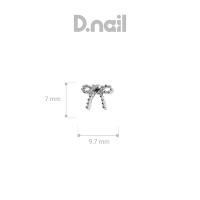 D.nail ジュエリービジューパーツ DS-122 ドットリボンハート 10P #8649