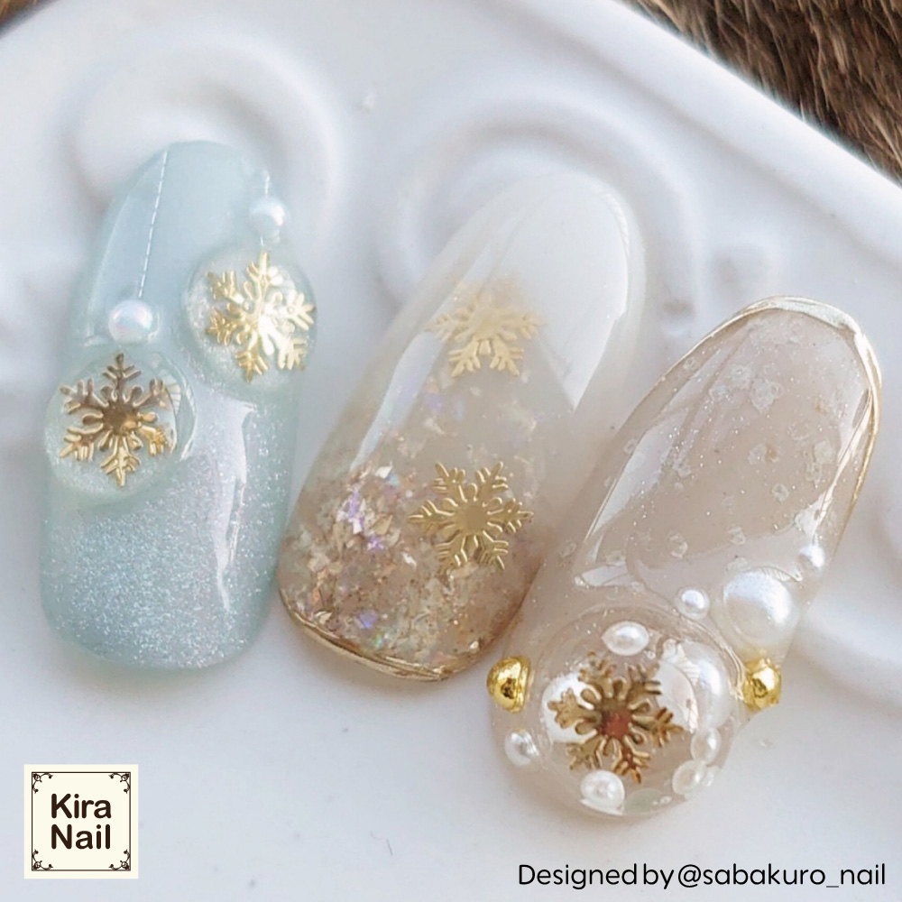 KiraNail 雪の結晶 クリスタルシャワー ゴールド 20個入 PA-YUK-CSG