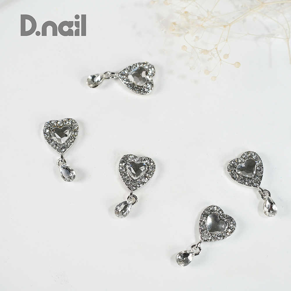D.nail ファンシーコレクション ハート シルバー 2P #8875