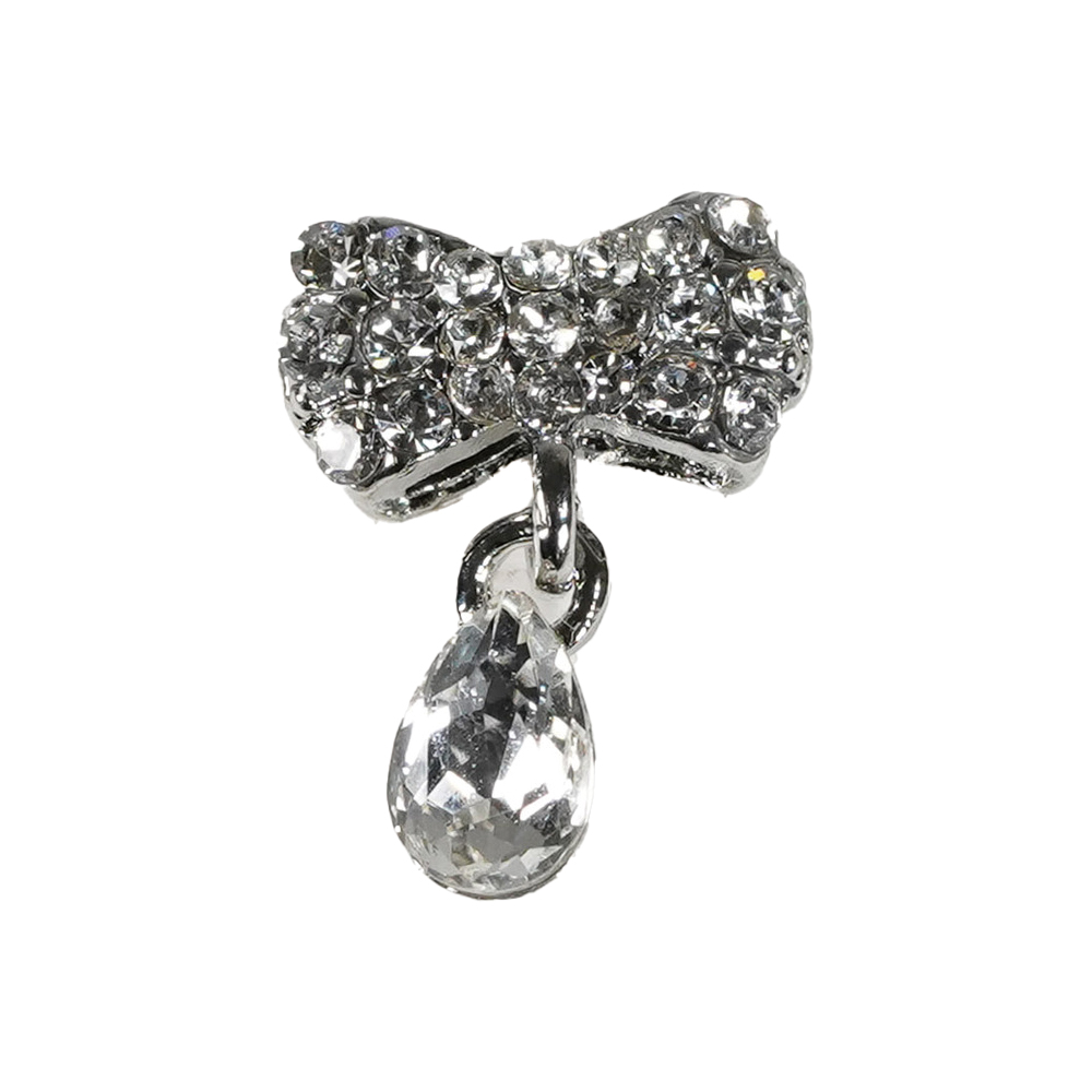 D.nail ファンシーコレクション リボン シルバー 2P #8877