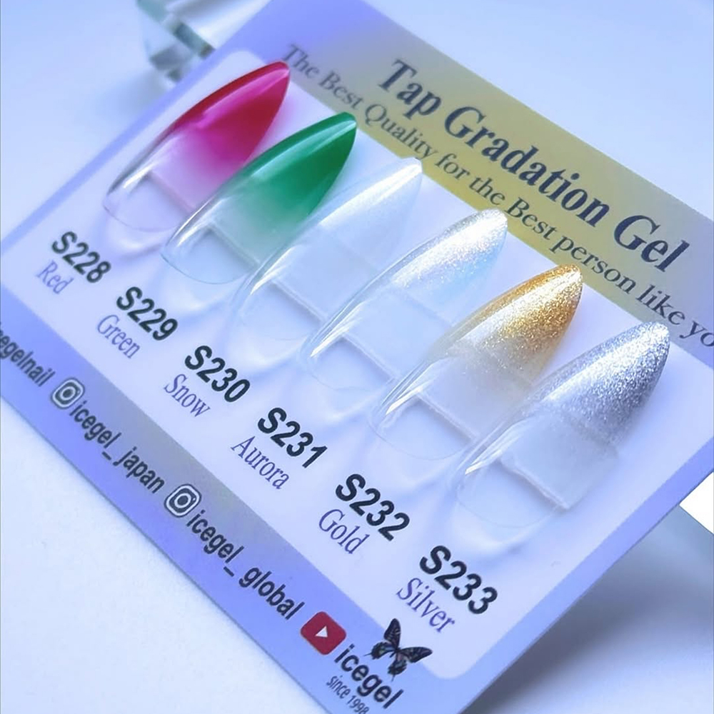 ICE GEL ジェントロン タップグラデーションジェル パール 2g×6色セット