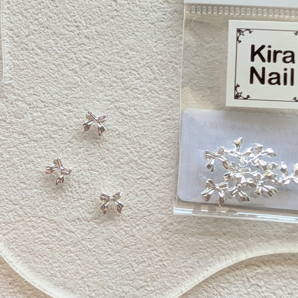 KiraNail プチPリボン シルバー 10個入 PA-PPR-SHI