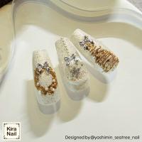 KiraNail プチPリボン シルバー 10個入 PA-PPR-SHI