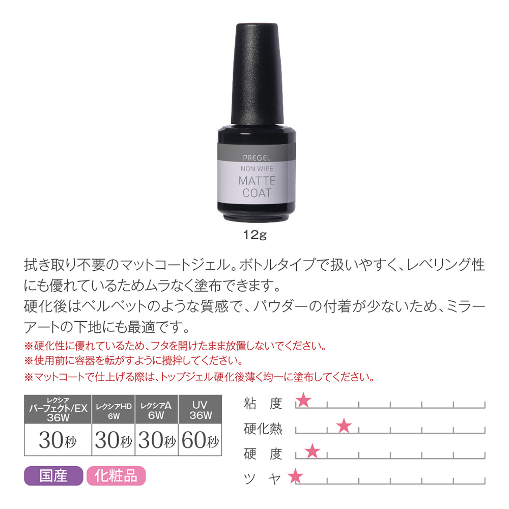 PREGEL ノンワイプマットコート 12g PG-NM-12